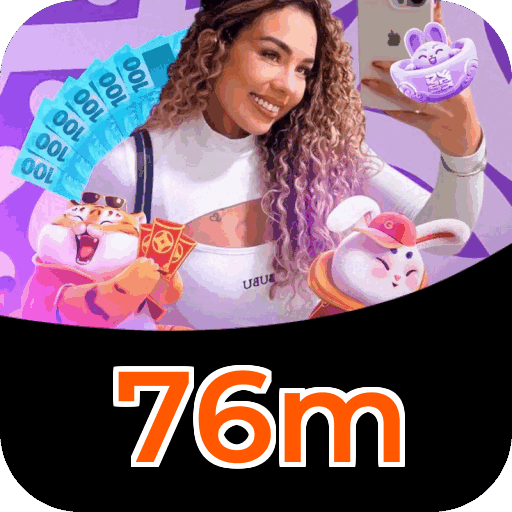Interface do aplicativo 76m mostrando jogos disponíveis no iOS e Android